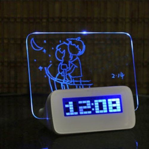 Highstar Creative Multi Function Scribble Memo Board LED Alarm Clock USB Gift 