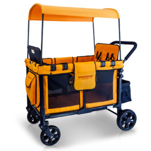 WonderFold W4 Multi-Function Quad Stroller Wagon (Orange – Refurbished)
