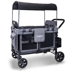 WonderFold W4 Multi-Function Quad Stroller Wagon (Black/ Gray – Open Box)