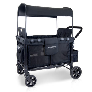 WonderFold W4 Multi-Function Quad Stroller Wagon (Black – Open Box)